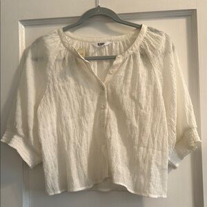 BB Dakota Steve Madden White Button-Up Top Size: Small